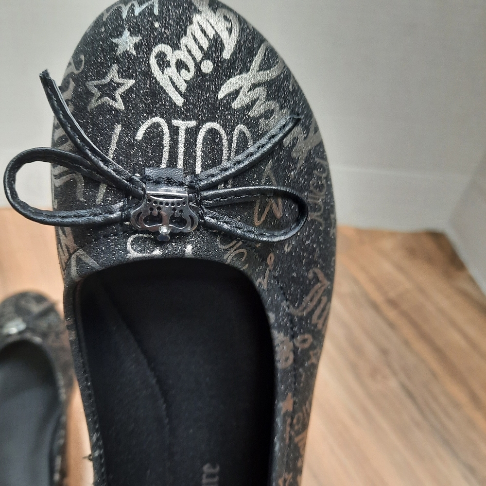 Juicy Couture Size 3 Van Ness Black Ballet Shoe - Picture 5 of 9